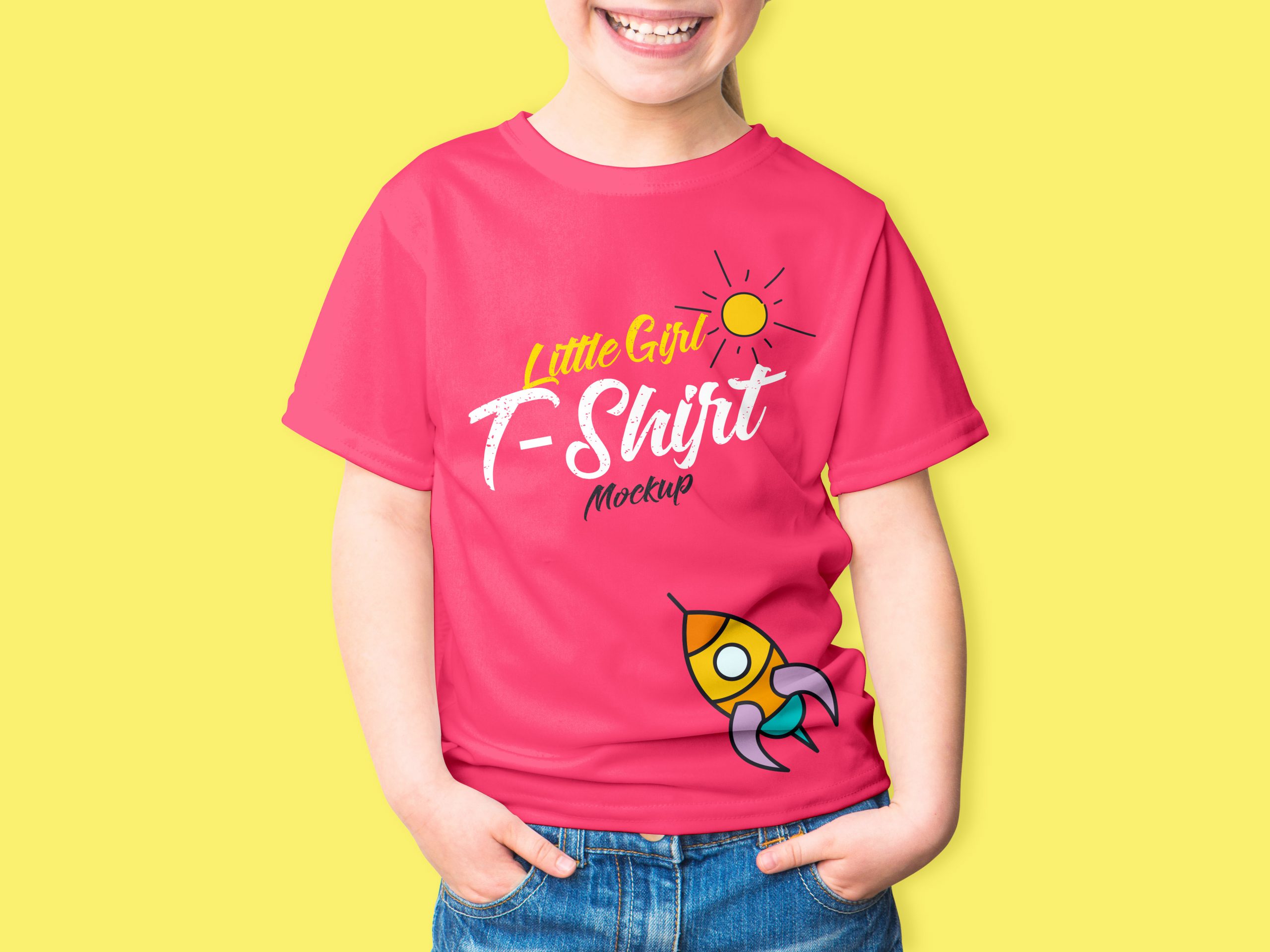 Little Girl T-Shirt Mockup PSD 2021