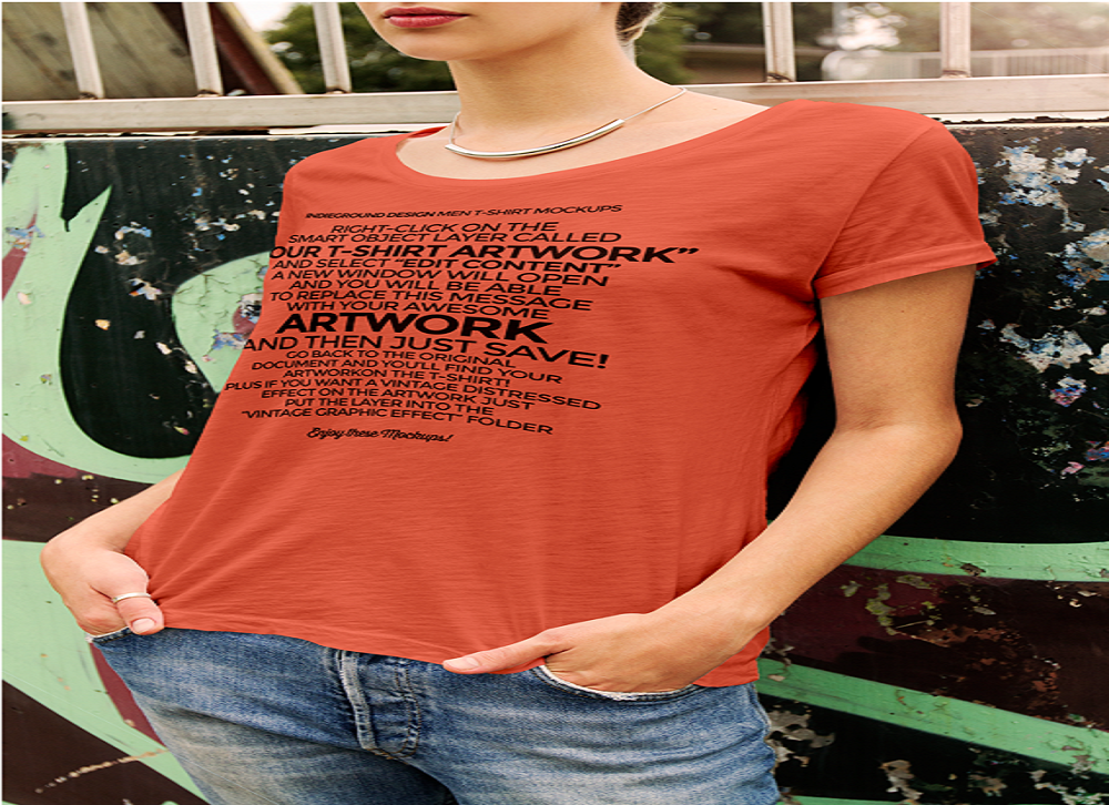 Women T-Shirt Mockup PSD Free Download (1)