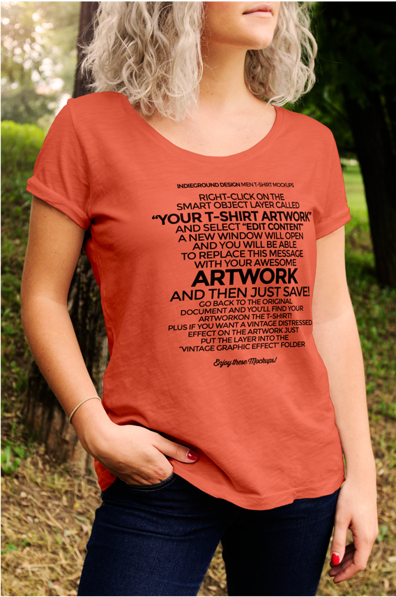 Women T-Shirt Mockup PSD Free Download (2)