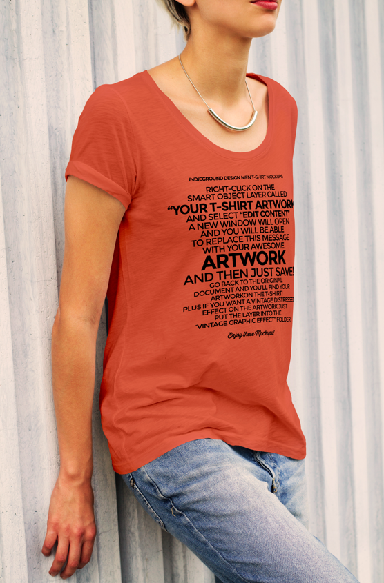 Women T-Shirt Mockup PSD Free Download (4)