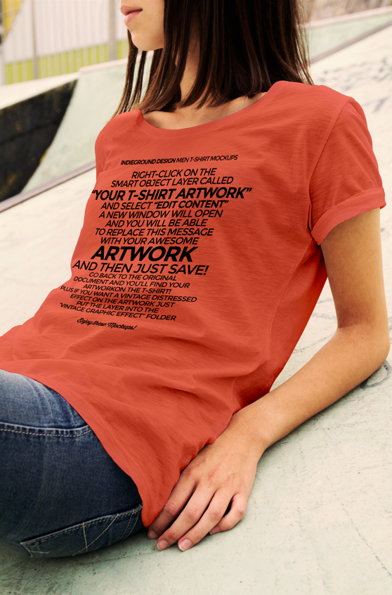 Women T-Shirt Mockup PSD Free Download (5)