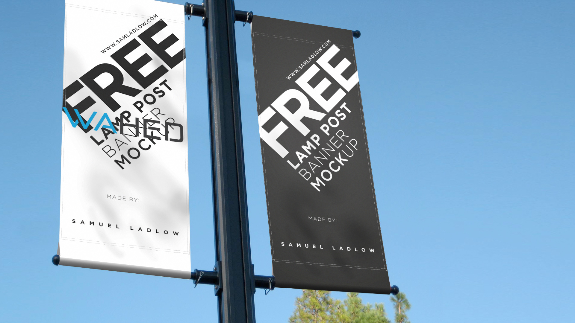Best 10 Free Download Wall Banner Mockup PSD (6)