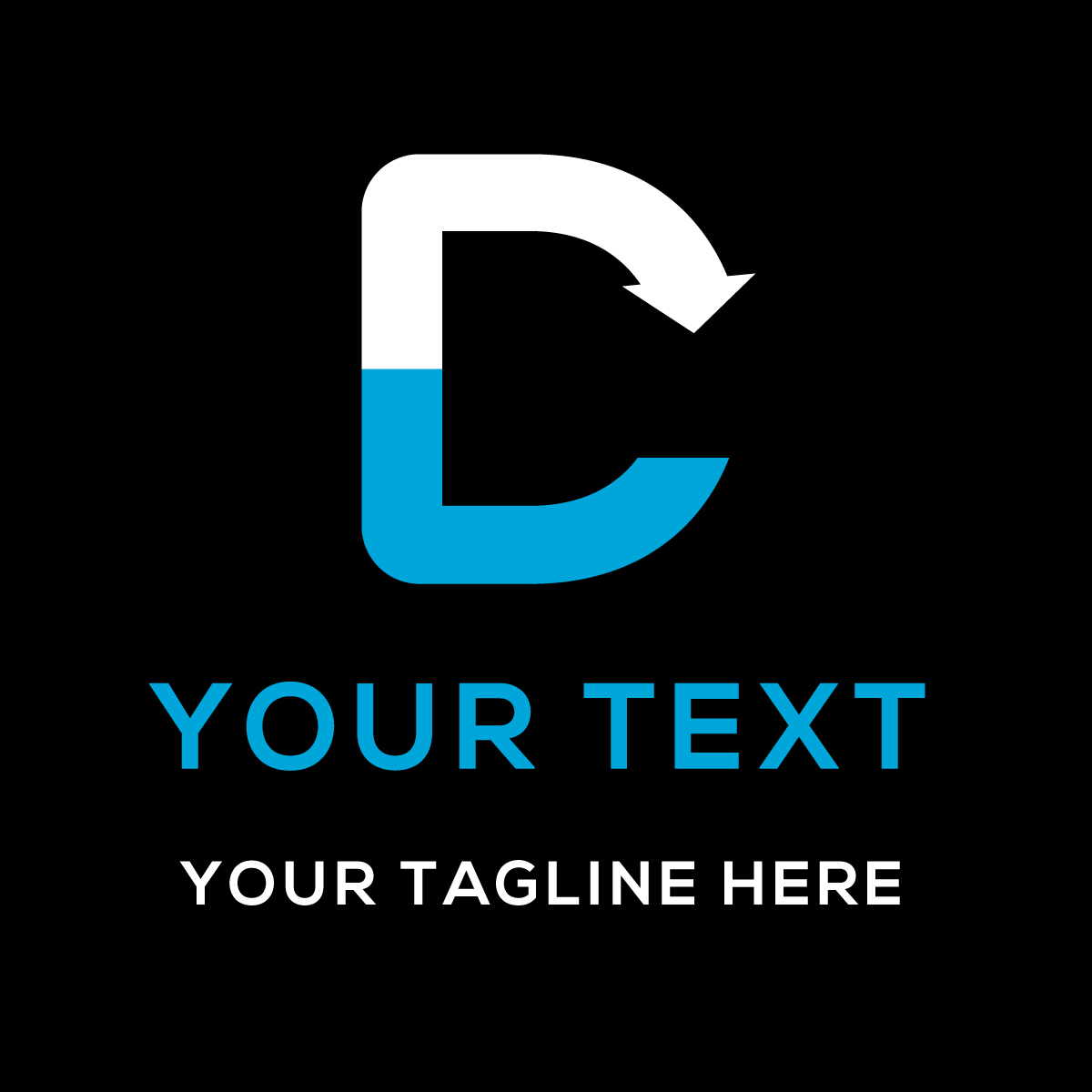 D Typography Monogram Logo Design