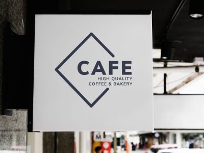 Minimal coffee shop sign mockup