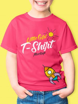 Little Girl T-Shirt Mockup PSD 2021