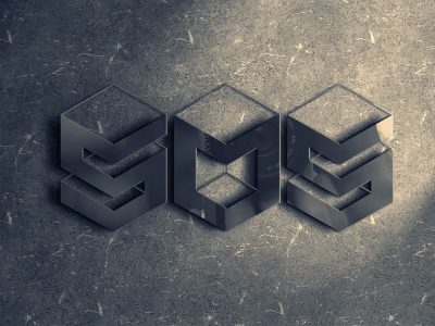 Realistic Wall 3D Logo Mockup Template